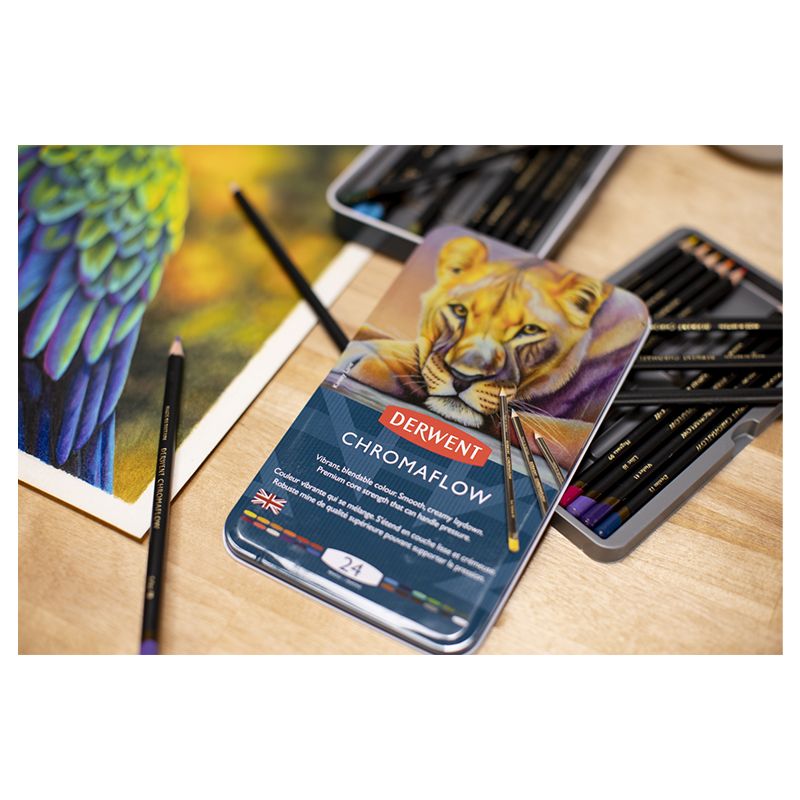 Derwent Chromaflow 24 väriä, metallirasia, värikynä