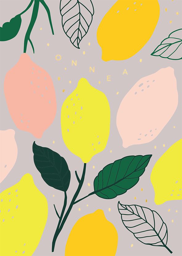 2-osainen kortti Mira Mallius - Sitruuna, Onnea