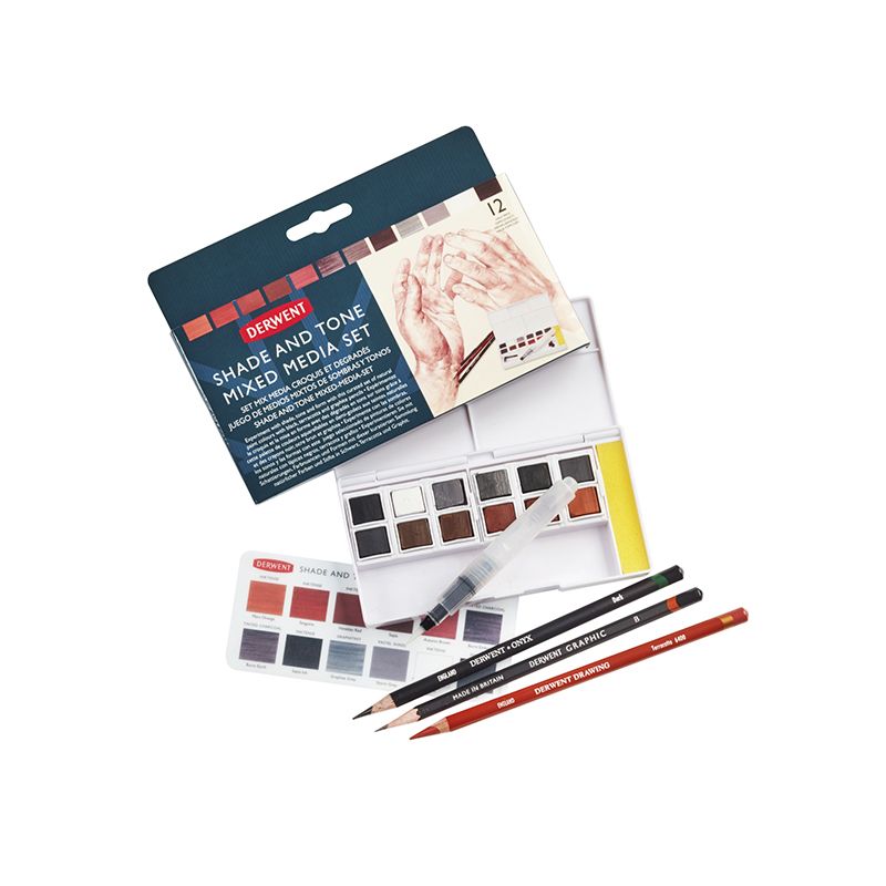 P. Derwent Shade and Tone Mixed Media Set, Inktense, Graphitint, Charcoal, Pastel