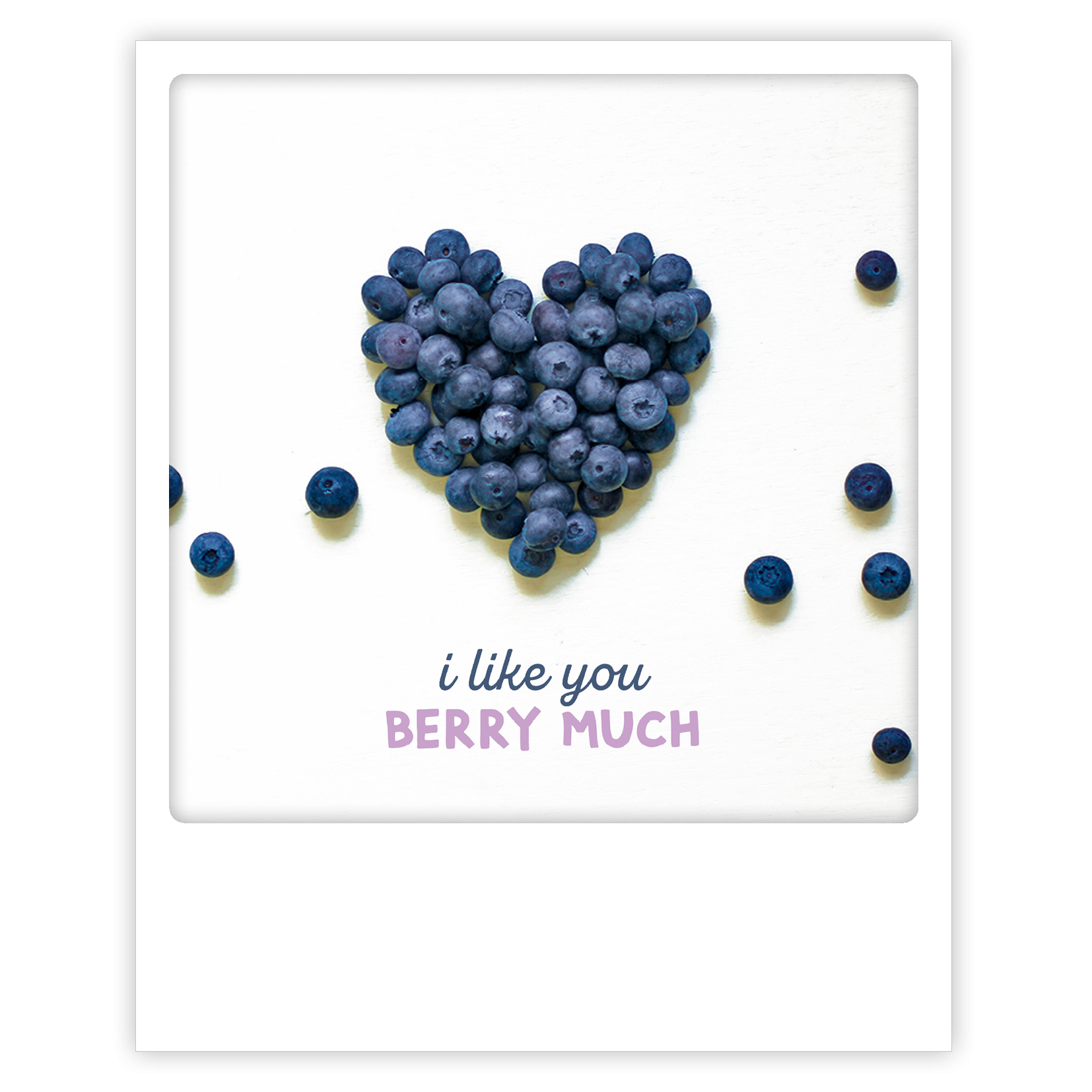 Postikortti Pickmotion - Mustikkasydän, I like you berry much