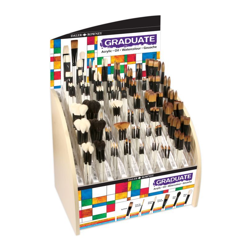 DR Graduate 1 vuohenkarvasivellin valkoinen ovaali, lyhyt varsi