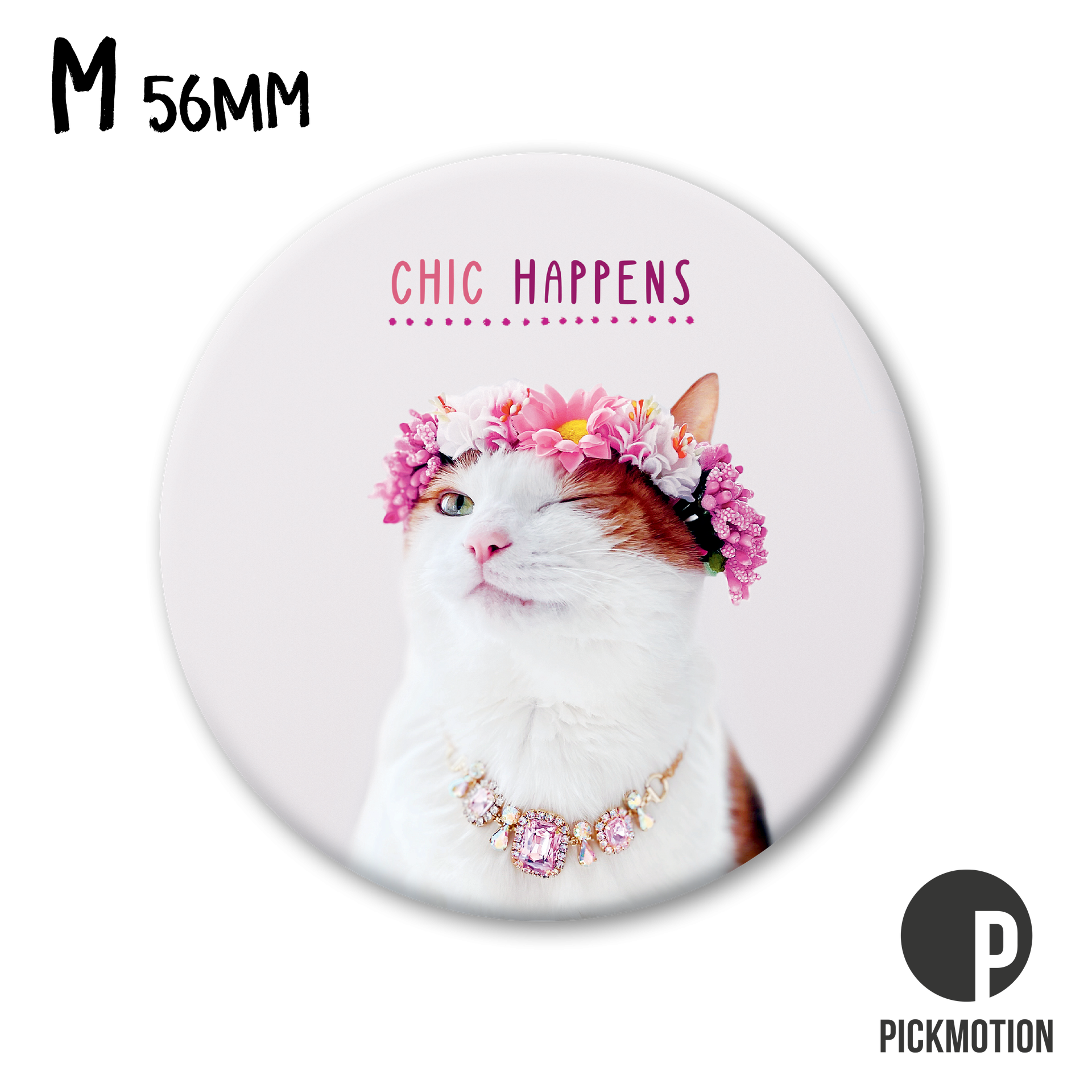 Magneetti M Pickmotion - Kissa ja kukkakranssi, chic happens