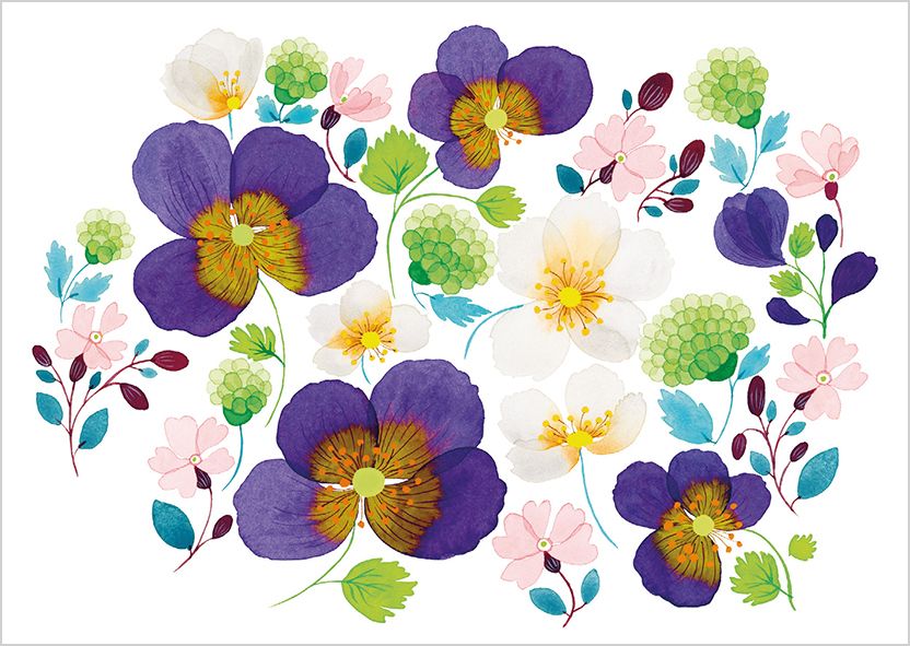 Postikortti Anna Emilia - Kukkia