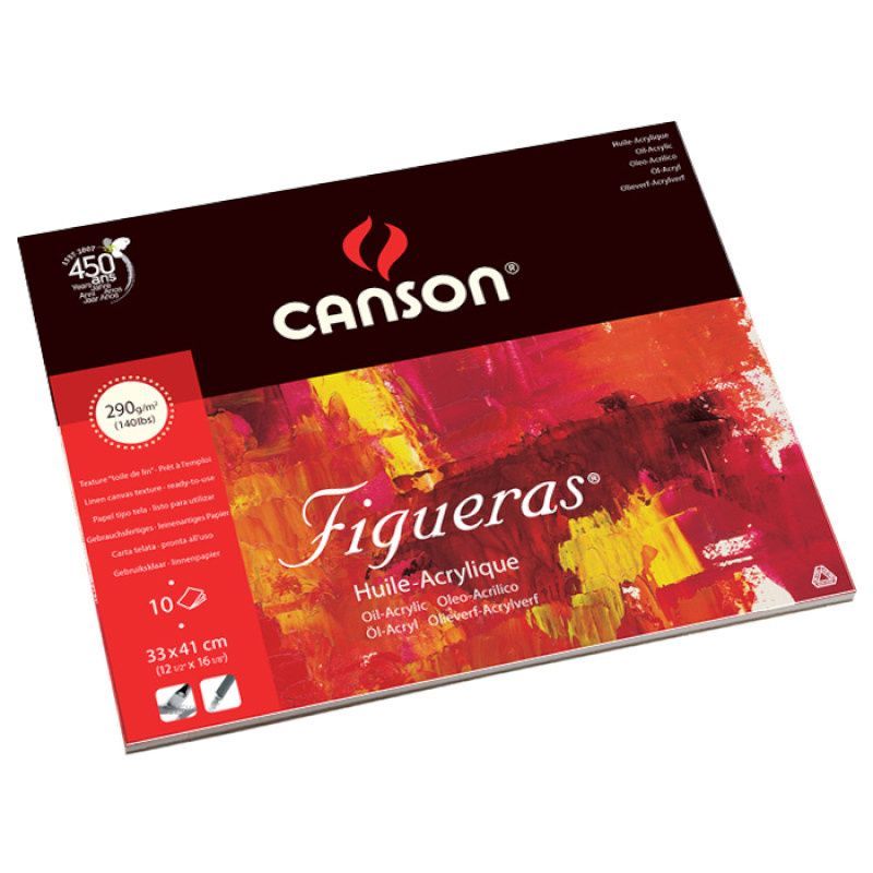Canson Figueras 290g 33x41 (10L1), öljy- ja akryyliväripaperilehtiö