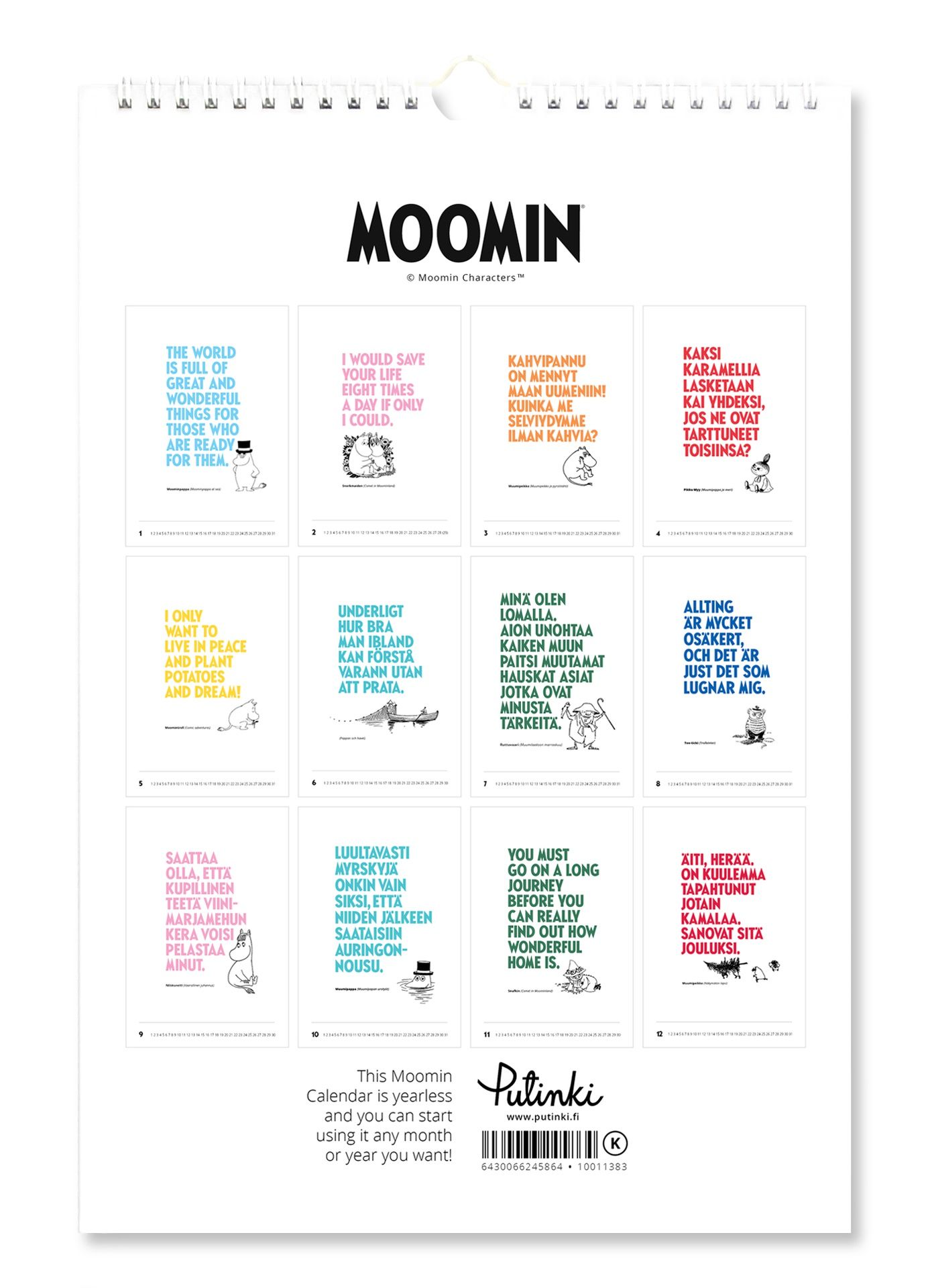 Vuodeton seinäkalenteri - Muumi
