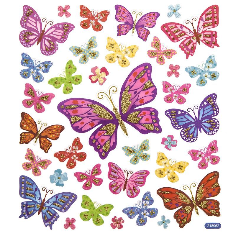 DPC tarra-arkki A5 35kpl Glitterperhoset