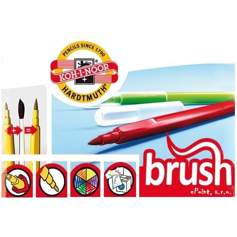 KOH Brush sivellinhuopakynälajitelma 12, poispeseytyvä, muovikotelo, piirtojälki 1-3mm