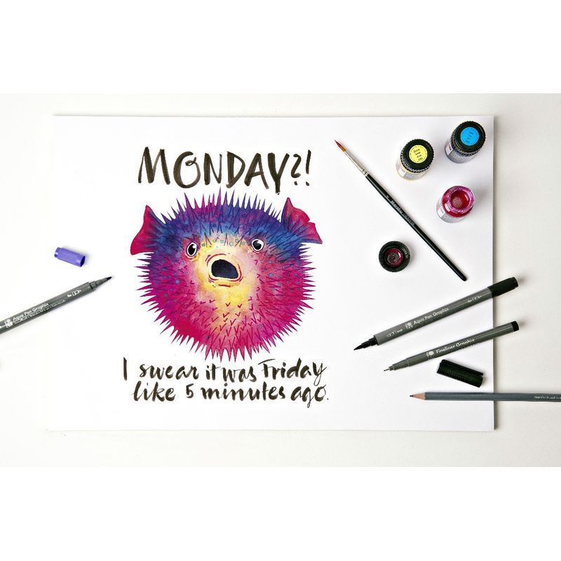 Marabu Graphix Aqua Pen 6 Make Manga, kaksipäinen akvarellitussi, sivellin ja fineliner