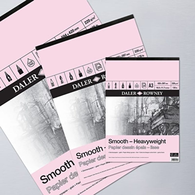 DR Smooth Heavyweight drawing 220g A4 (25) Sileä, 25 sivua