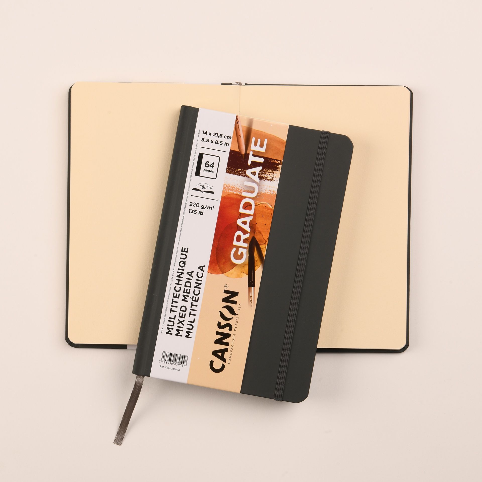 Graduate luonnoskirja MixM 14x21,6cm 220g(64) rusk, ruskea paperi