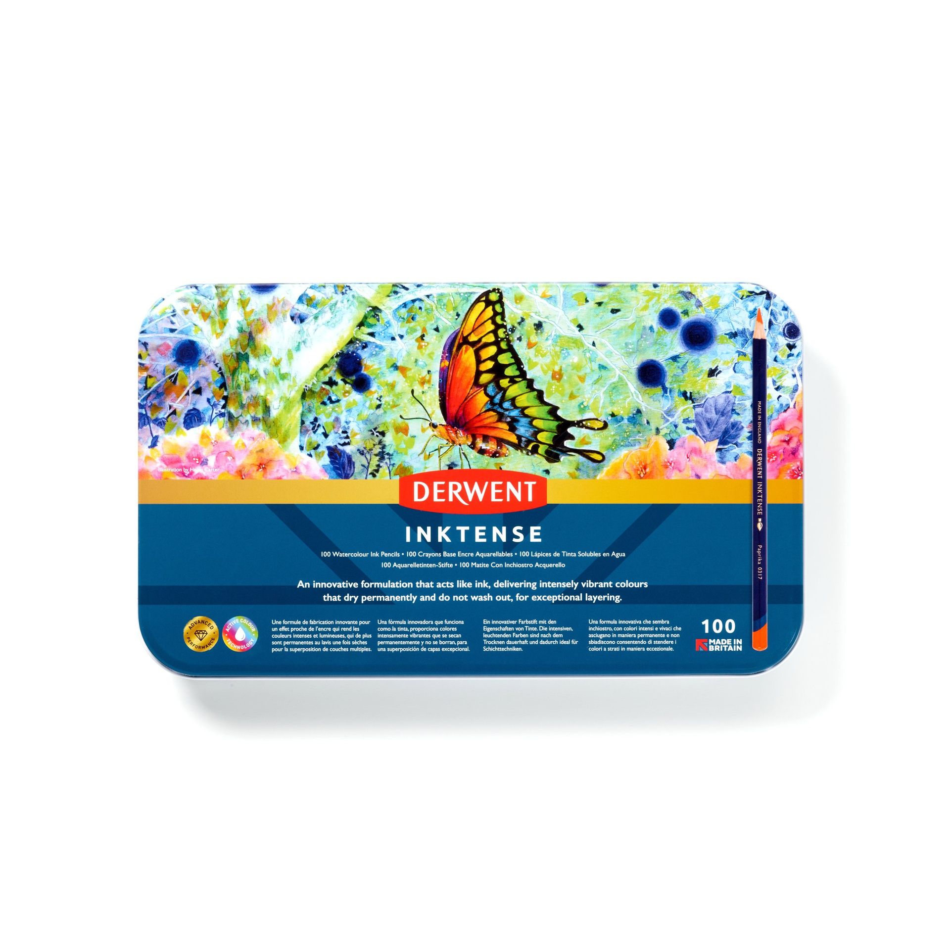 Derwent Inktense 100 mustevärikynälajitelma