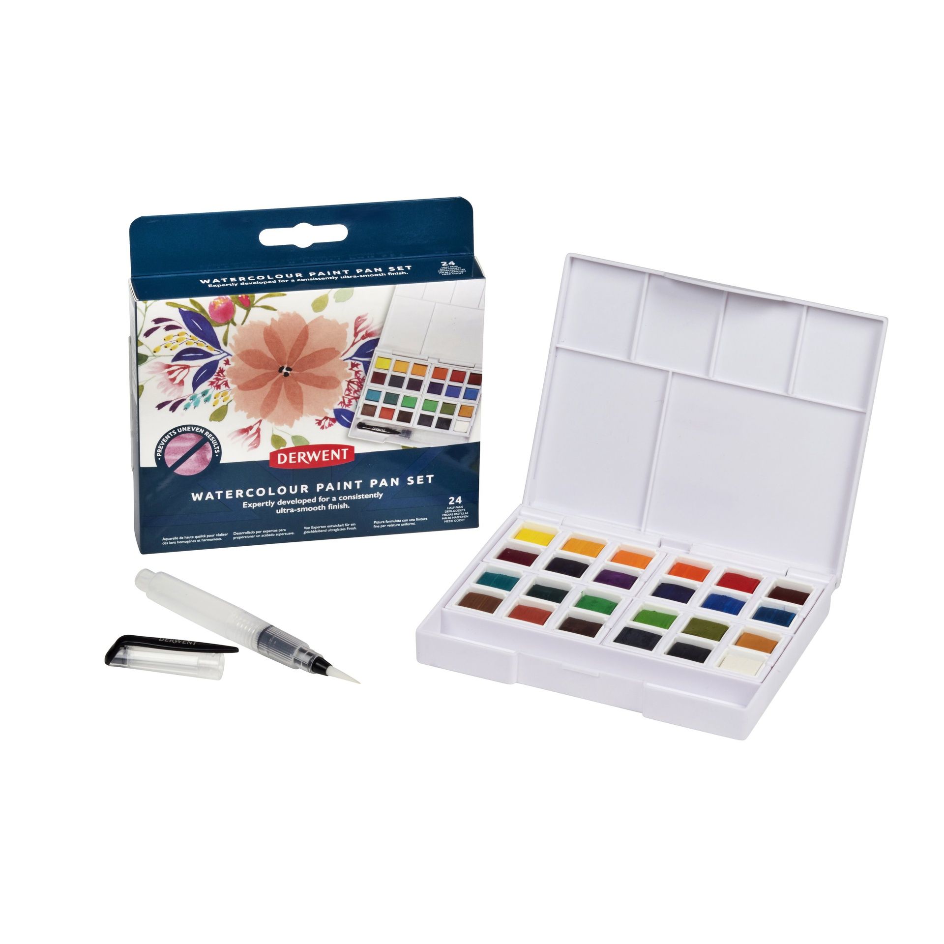 Derwent Watercolour Paint Pan Set 24 sävyä