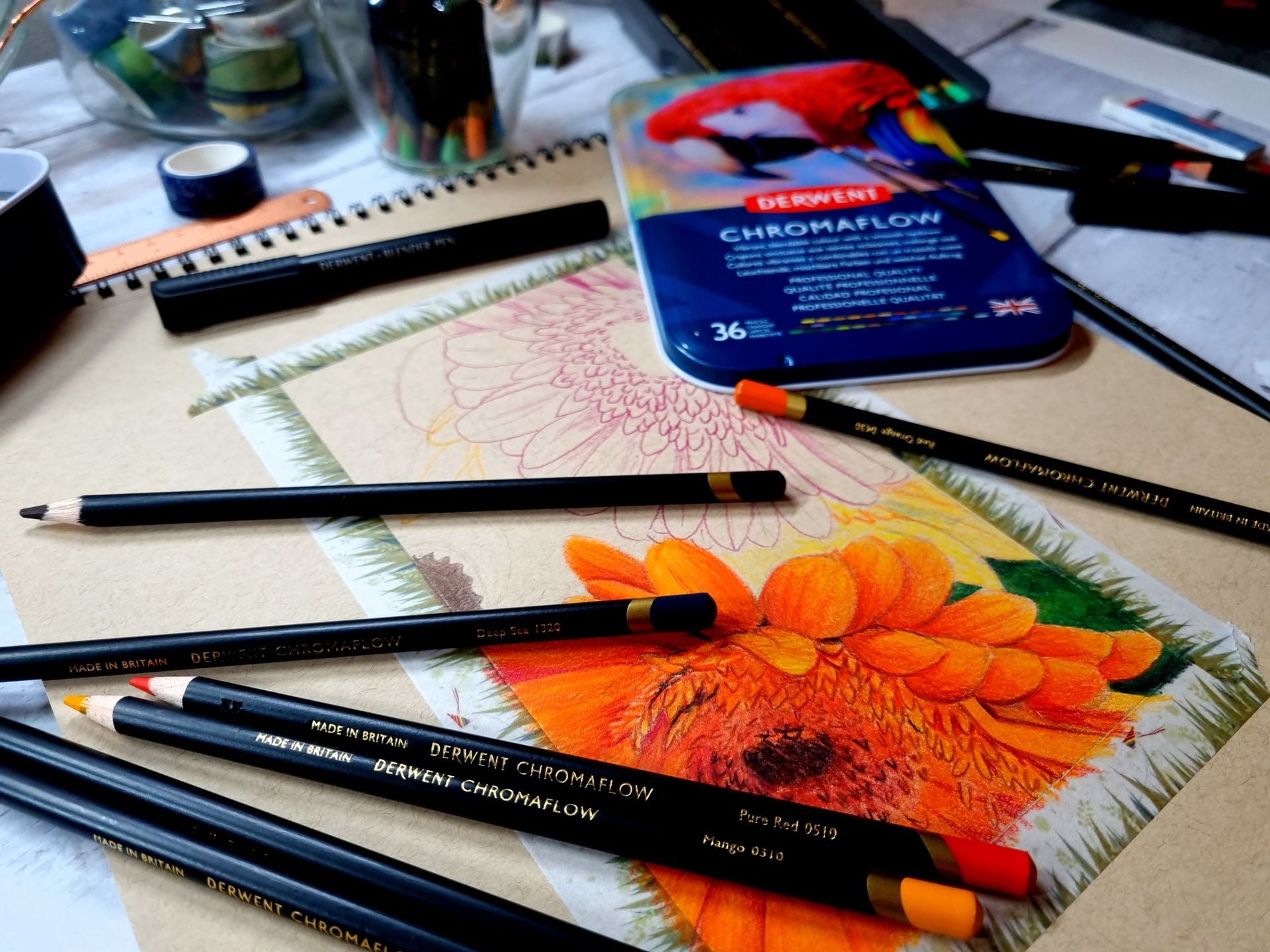 Derwent Chromaflow 36 väriä, metallirasia