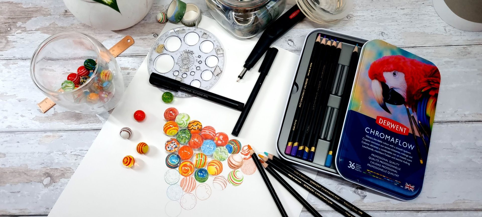 Derwent Chromaflow 36 väriä, metallirasia