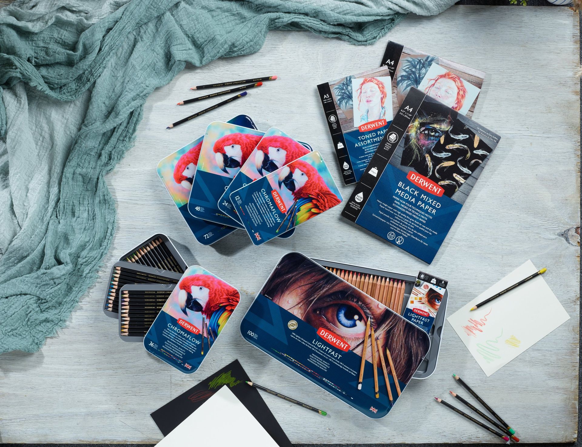 Derwent Chromaflow 36 väriä, metallirasia