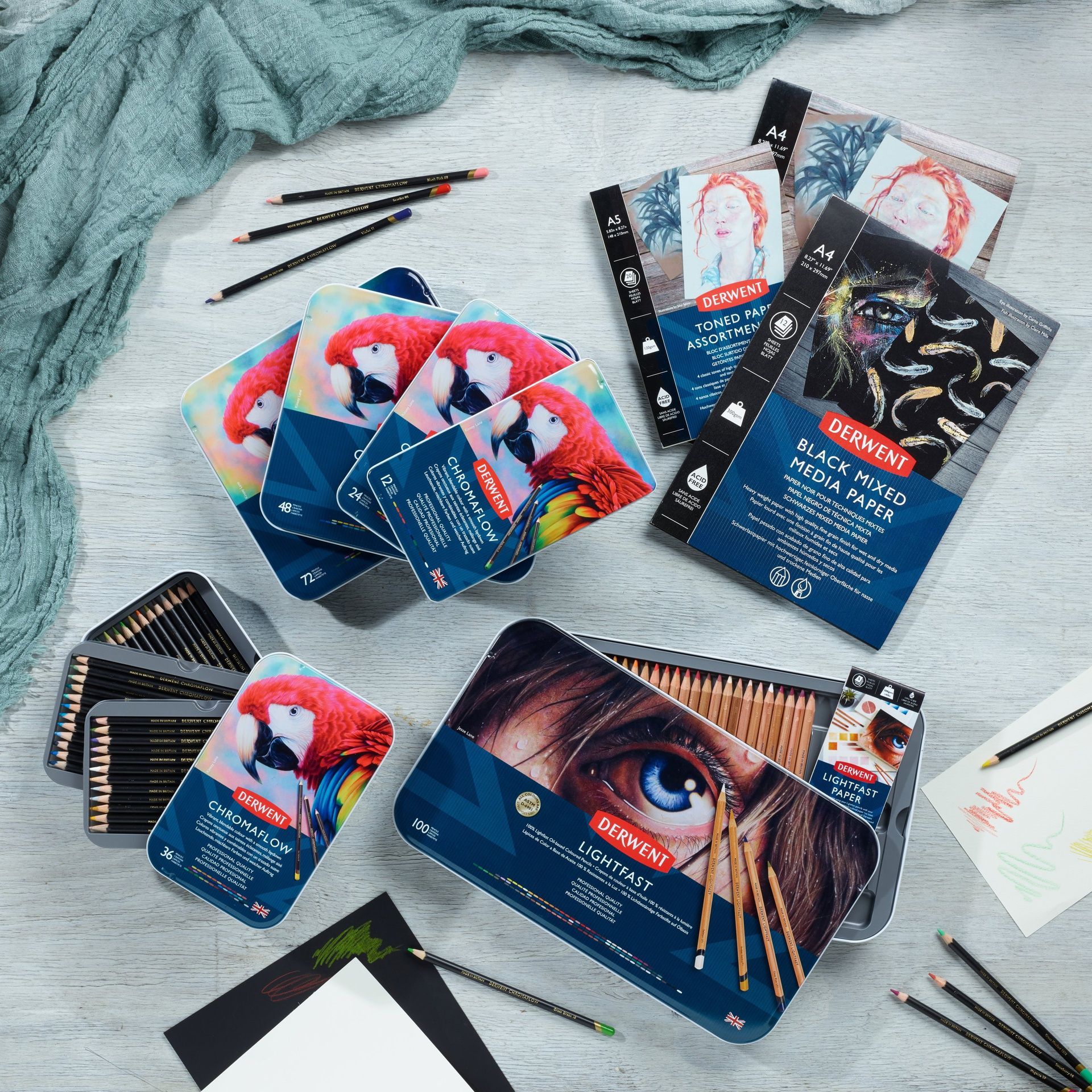 Derwent Chromaflow 36 väriä, metallirasia