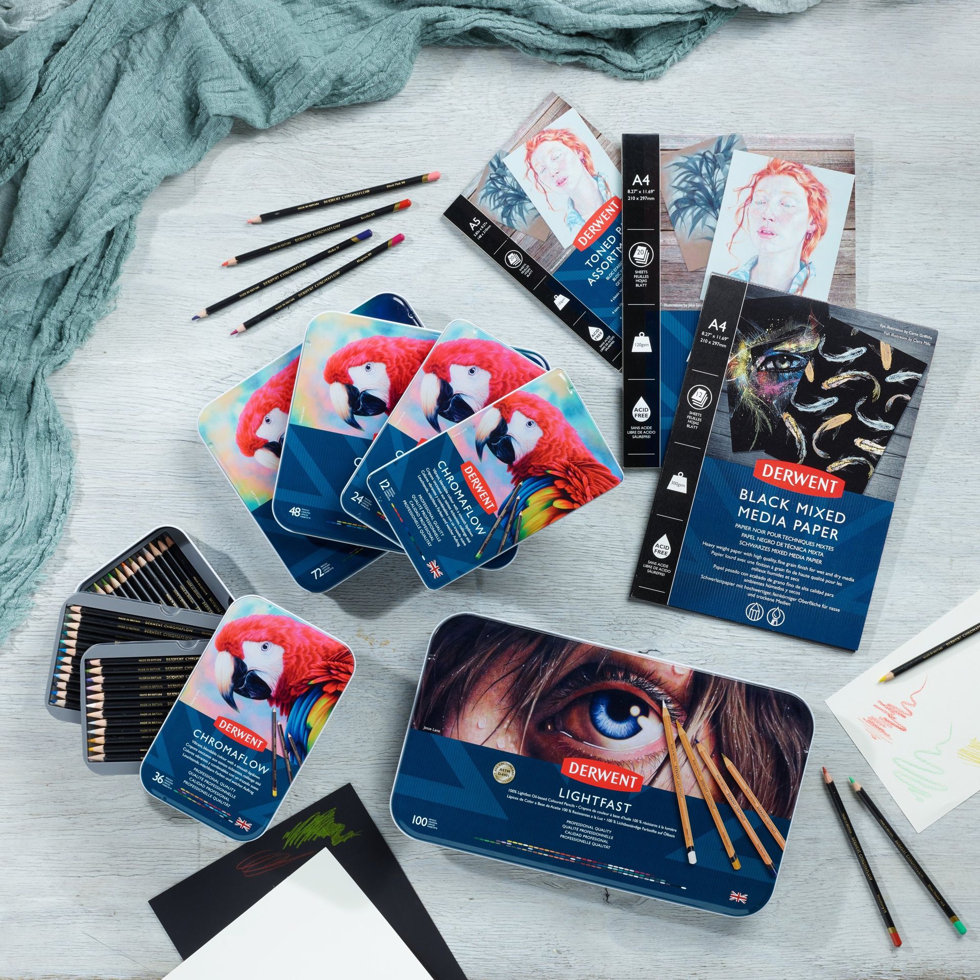 Derwent Chromaflow 36 väriä, metallirasia