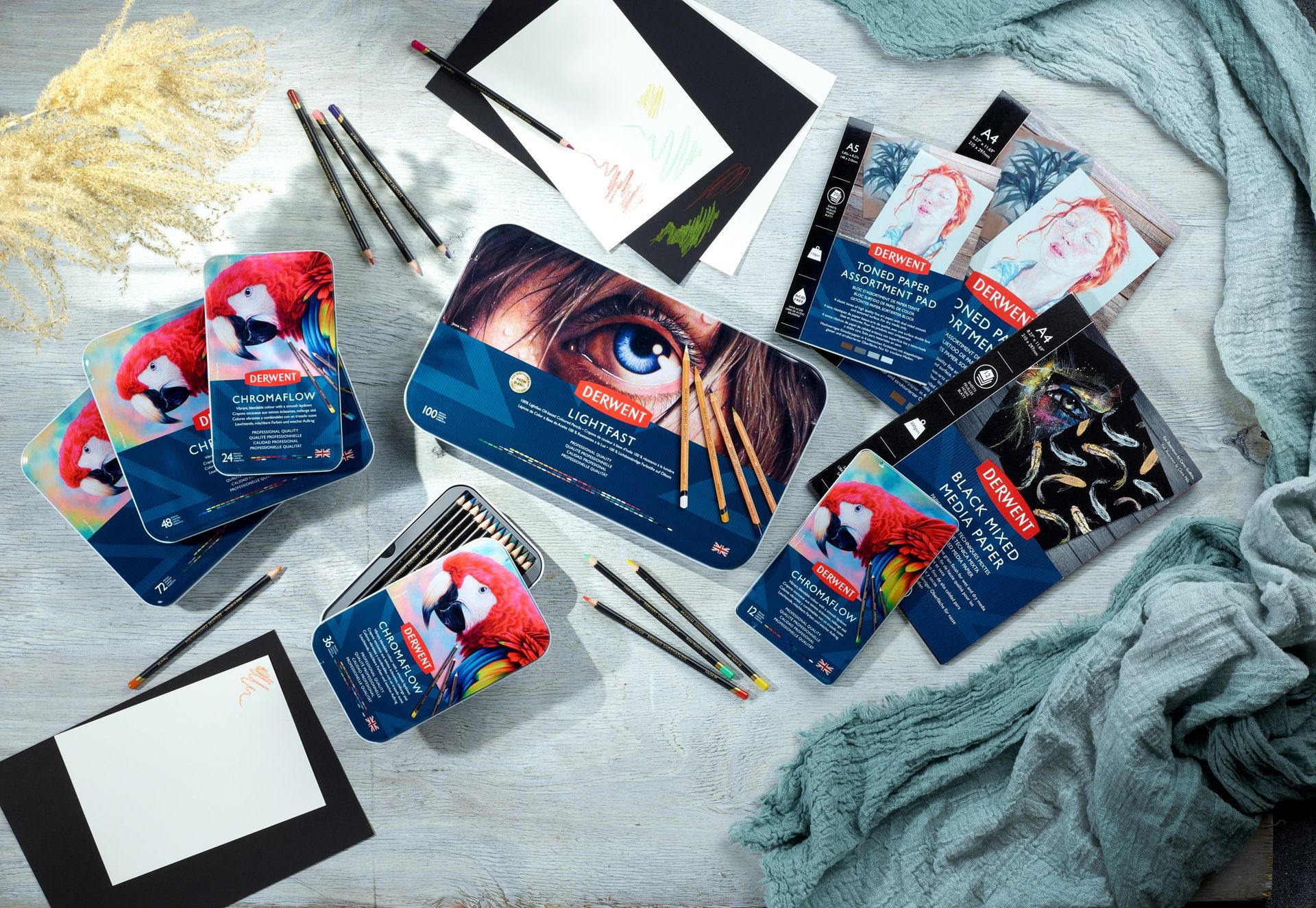 Derwent Chromaflow 36 väriä, metallirasia