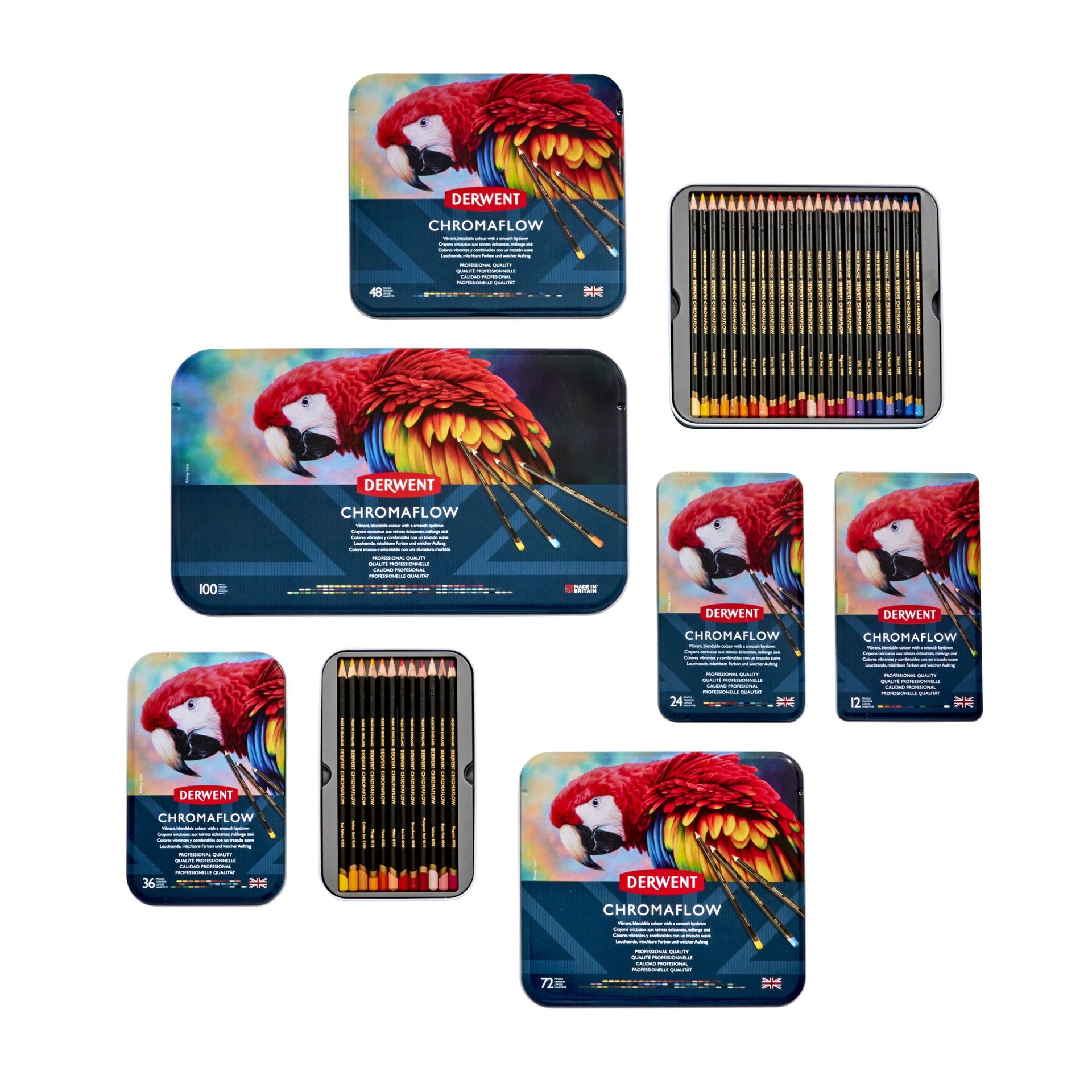 Derwent Chromaflow 36 väriä, metallirasia