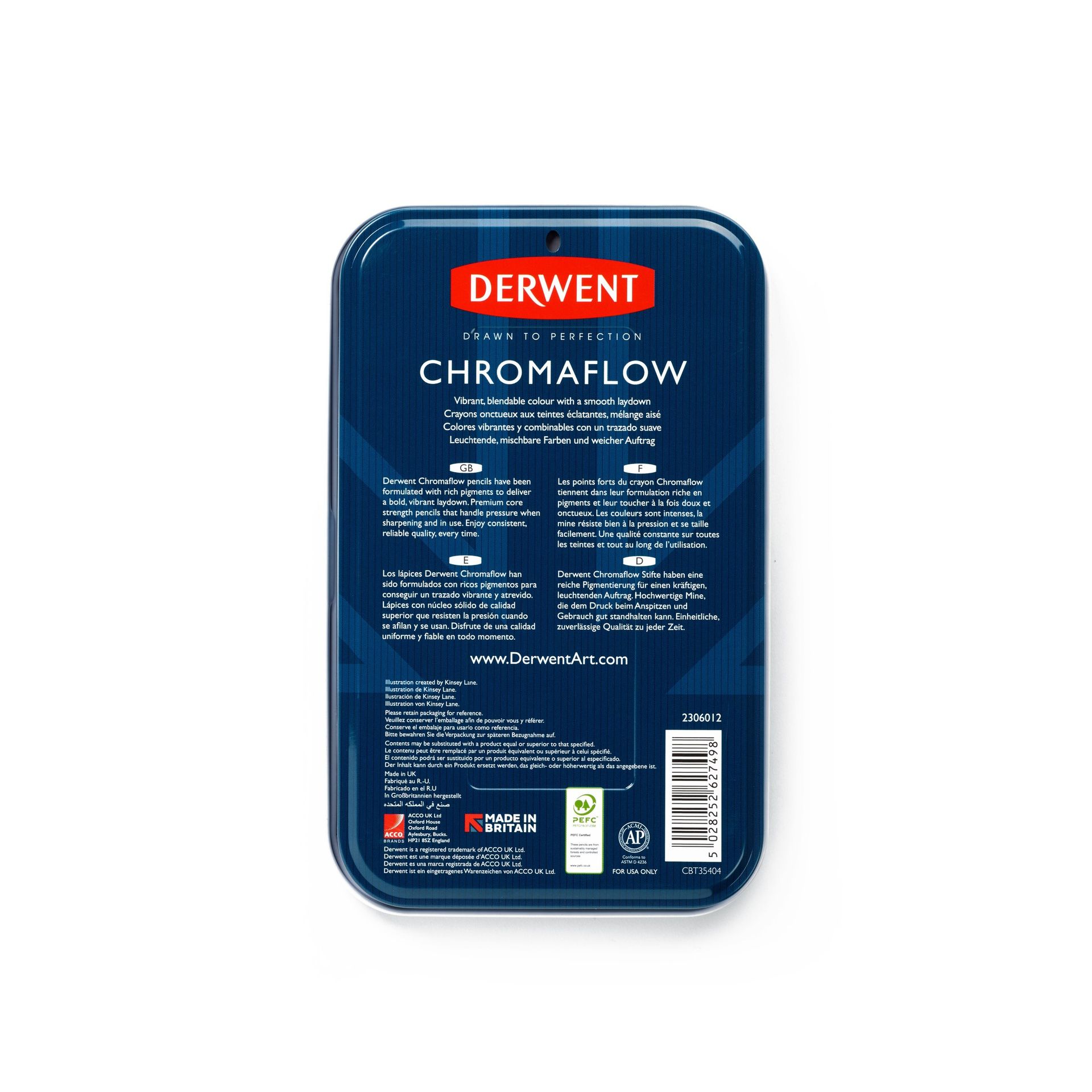 Derwent Chromaflow 36 väriä, metallirasia