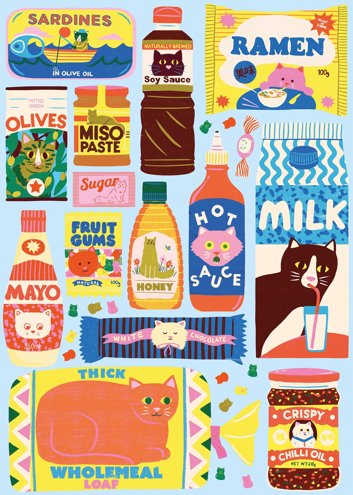 Palapeli 1000 palaa Happily Puzzles - Cat Food